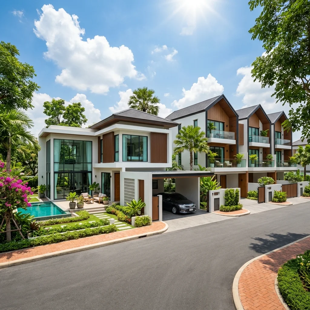 รวมทำเลบ้านเดี่ยวและทาวน์โฮมใกล้นิคมฯ โรจนะ เดินทางไปทำงานสะดวกสุดๆ